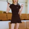 Chocolate Brown Athletic Tennis Set "Court Breeze" TS509